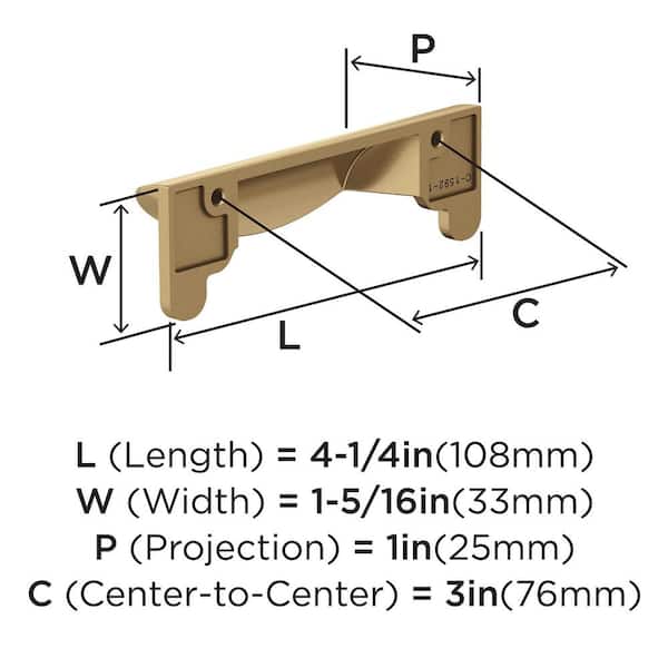 Amerock Inspirations 3-in (76mm) Center to Center Champagne Bronze Arch Cup Drawer Pull