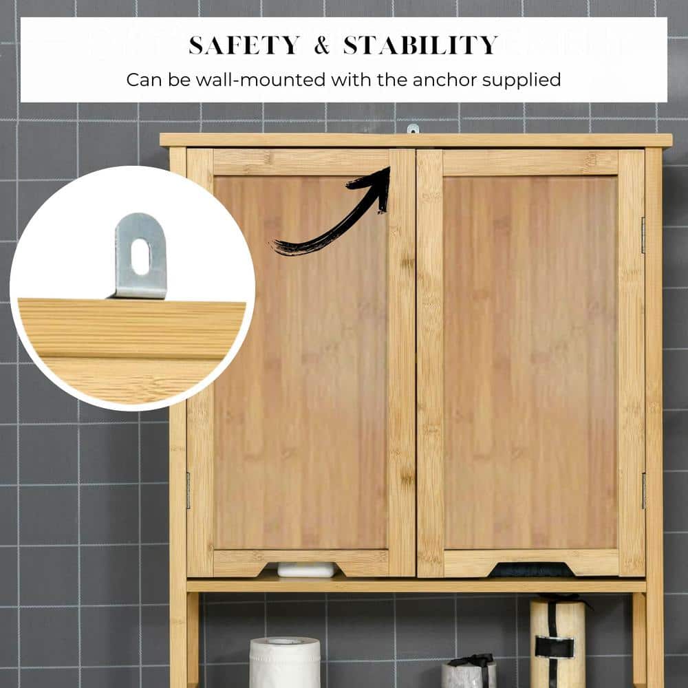 Mahe Bamboo Over-the-Toilet Storage Cabinet with Doors
