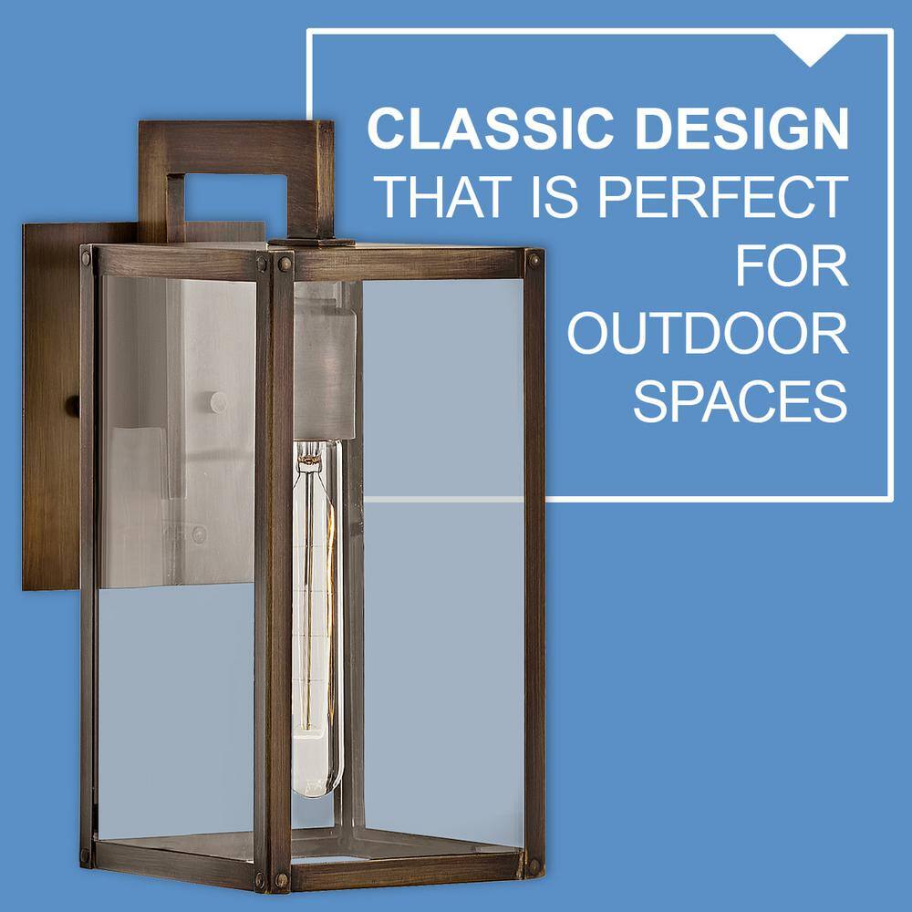 Burnished Bronze Dimmable LED Wall Lantern with Clear Glass