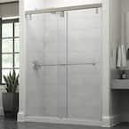 Mod 60 in. x 71-1/2 in. Soft-Close Frameless Sliding Shower Door in Nickel, Clear 3/8 in. (10mm) Tempered Clear Glass