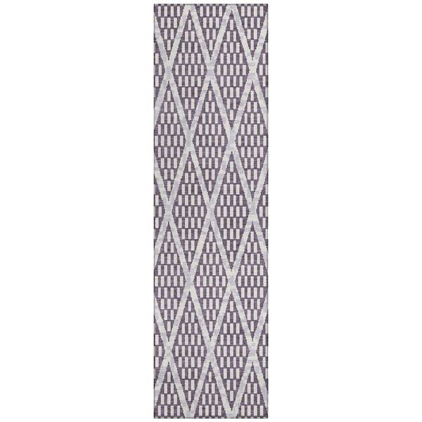 Chantille Machine Washable Indoor/Outdoor Abstract ACN3043 Plum 2 ft. x 7 ft. Runner Rug