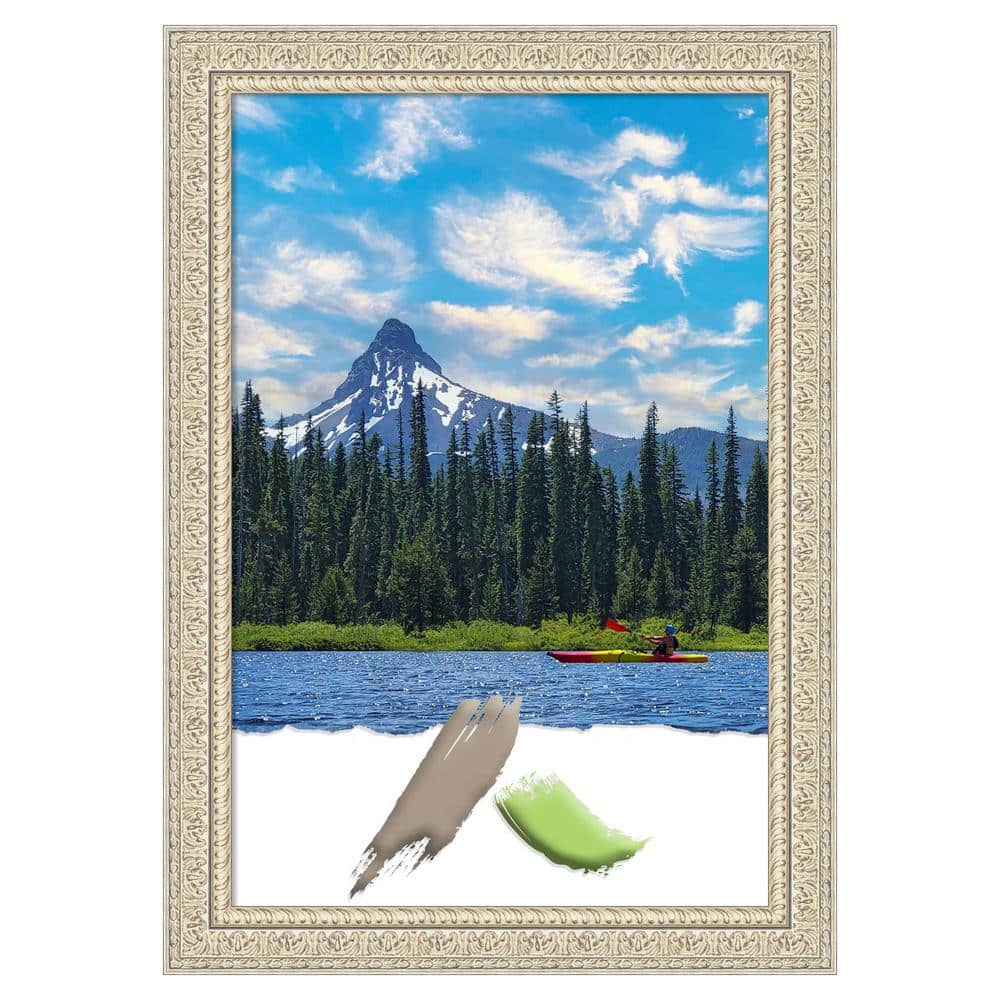 Amanti Art Fair Baroque Cream Wood Picture Frame Opening Size 24 x 36 in.