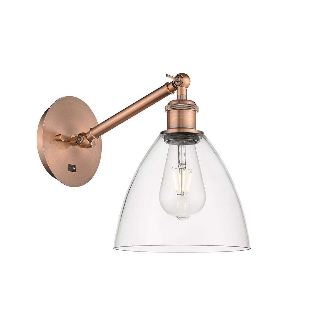 Bristol Glass 1-Light Antique Copper, Clear Wall Sconce with Clear Glass Shade price history on PriceWatchPro