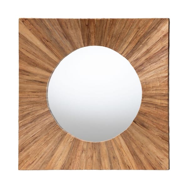 bali & pari Mosa Natural Grasscloth 23.6 in. W x 23.6 in. H Mirror