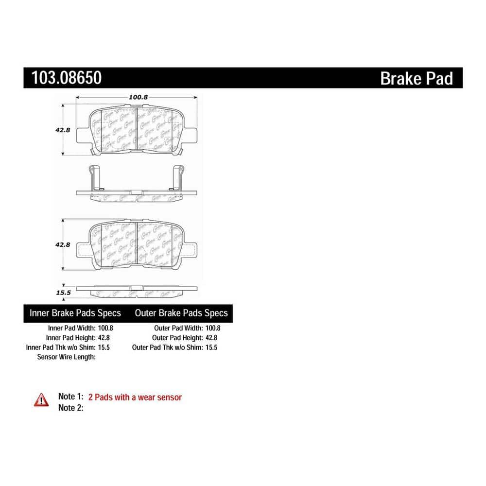 Centric Parts Disc Brake Pad Set 103.08650
