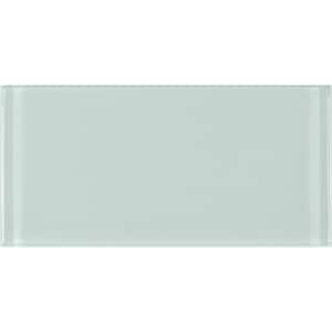 Modern Arctic Blue 3 in. x 6 in. Glossy Glass Subway Wall Tile (10 sq. ft./Case)