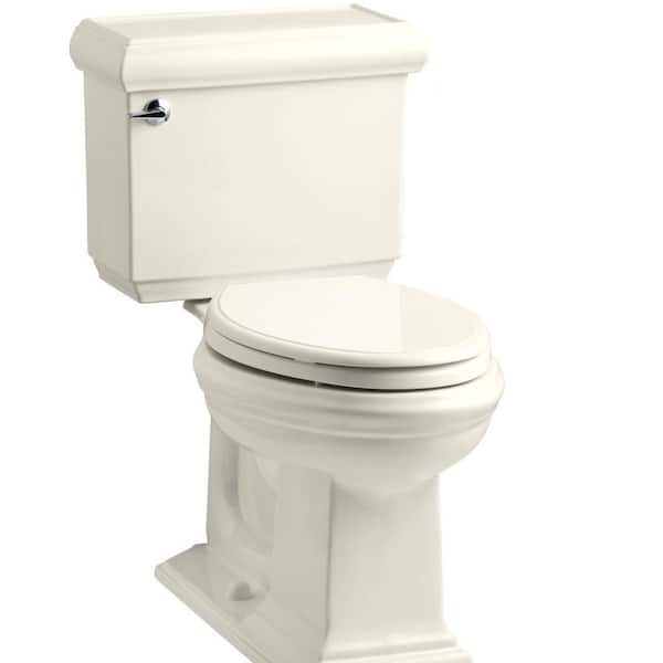 KOHLER Memoirs 12 in. Rough In 2-Piece 1.28 GPF Single Flush Elongated Toilet in Biscuit Seat Not Included