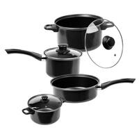 Brooklyn Steel Co. Milky Way 28-Pc. Nonstick Aluminum Cookware Set - Black