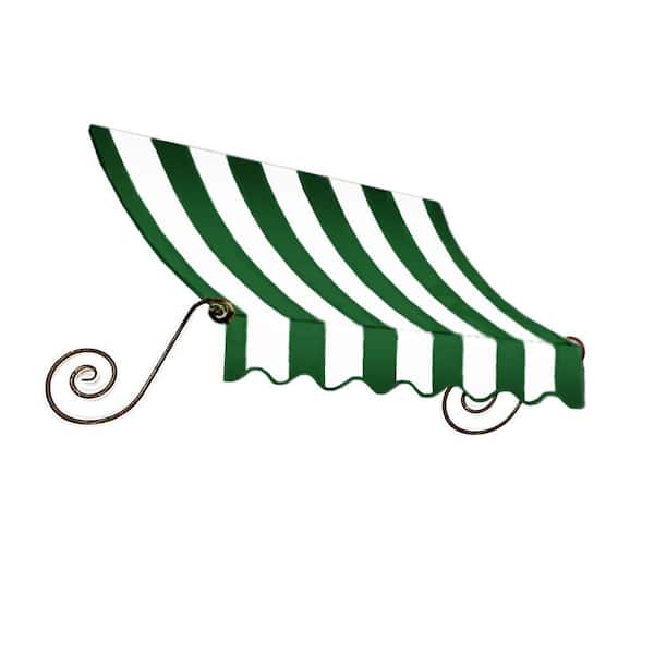 AWNTECH 5.38 ft. Wide Charleston Window/Entry Fixed Awning (44 in. H x 24 in. D) Forest/White