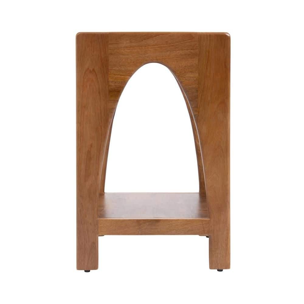 Aarstad 16 in. Walnut Brown Rectangle Solid Wood End Table - thumbnail 8