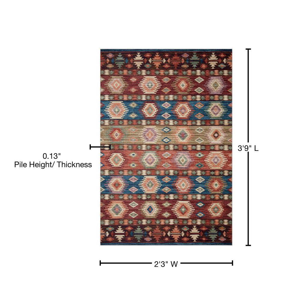 Rectangular Blue Synthetic Stain-Resistant Area Rug, 27" x 45"