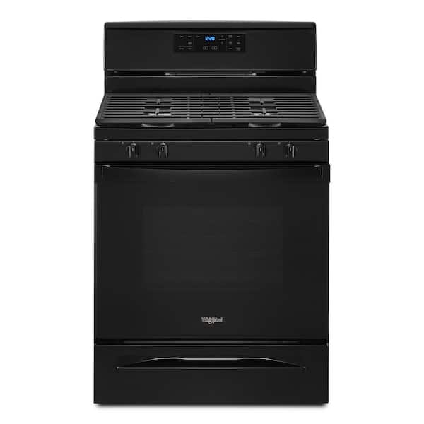 Whirlpool 30 in. 4-Burner Freestanding Gas Range with 2-SpeedHeat Burners in Black