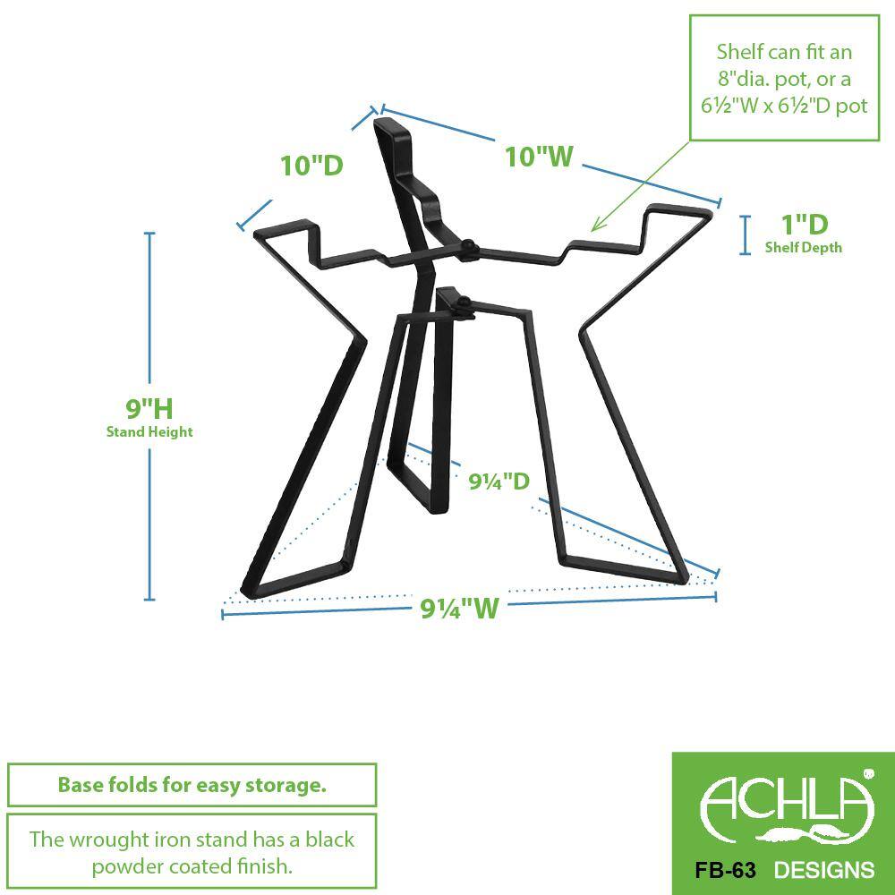 Black Wrought Iron Modern Folding Plant Stand