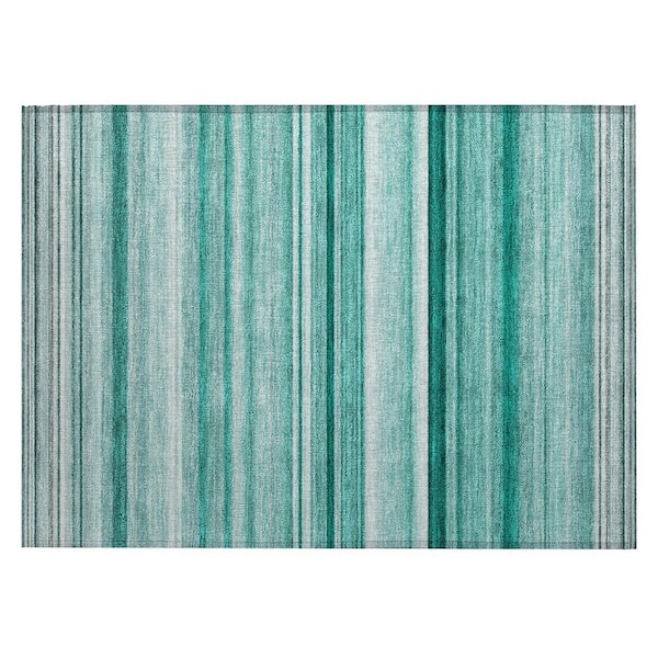 Chantille ACN529 Aqua 1 ft. 8 in. x 2 ft. 6 in. Machine Washable Indoor/Outdoor Geometric Area Rug
