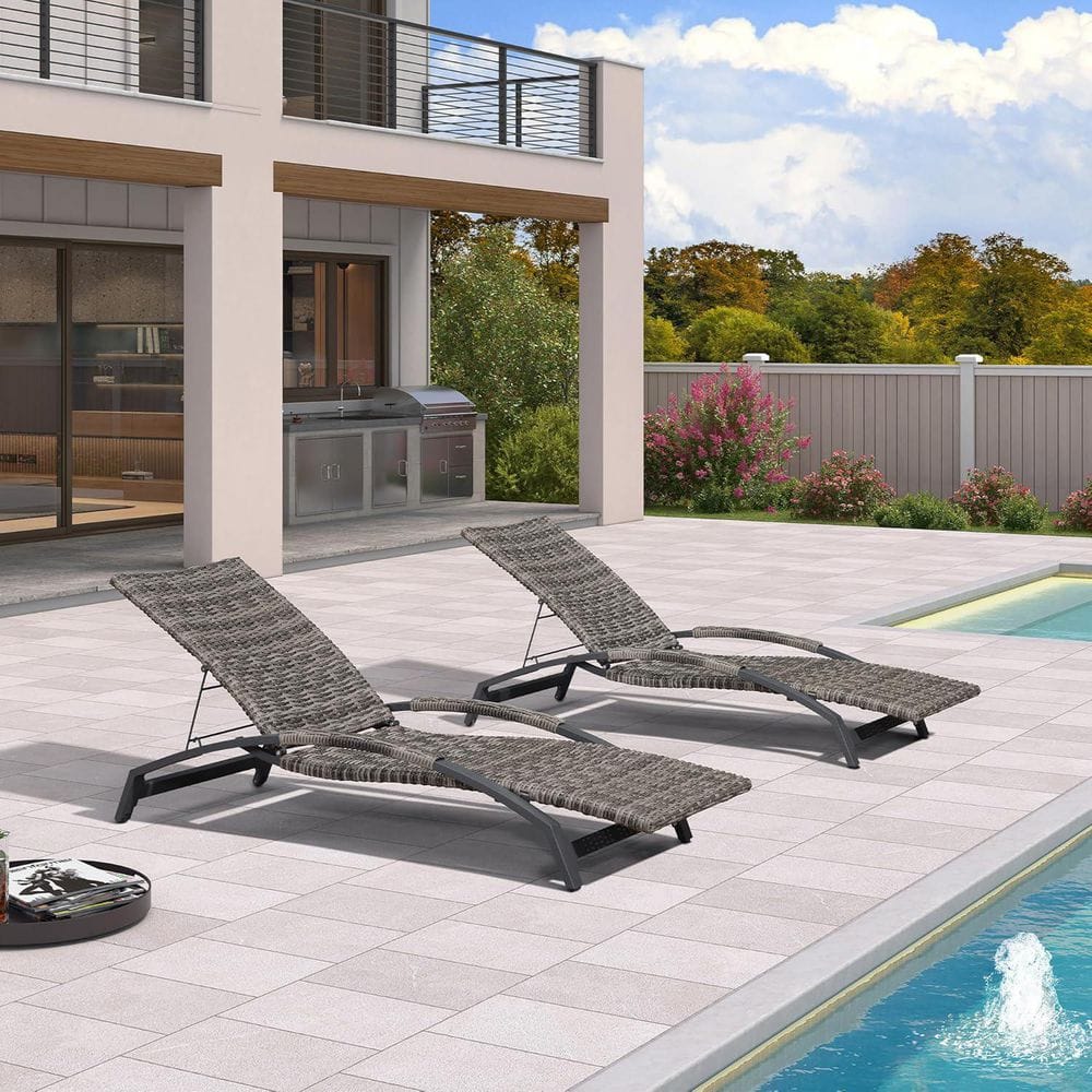 nos cool deluxe air cool seat シボレーインパラ PURPLE LEAF Outdoor Wicker Lounge Chaise Tanning Pool Adjustable