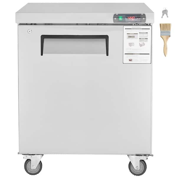 28 Commercial Frozen Refrigerator, 7.4 cu. ft. Stainless Steel Sandwich and Salad Prep Table, 1 Door, Lockable