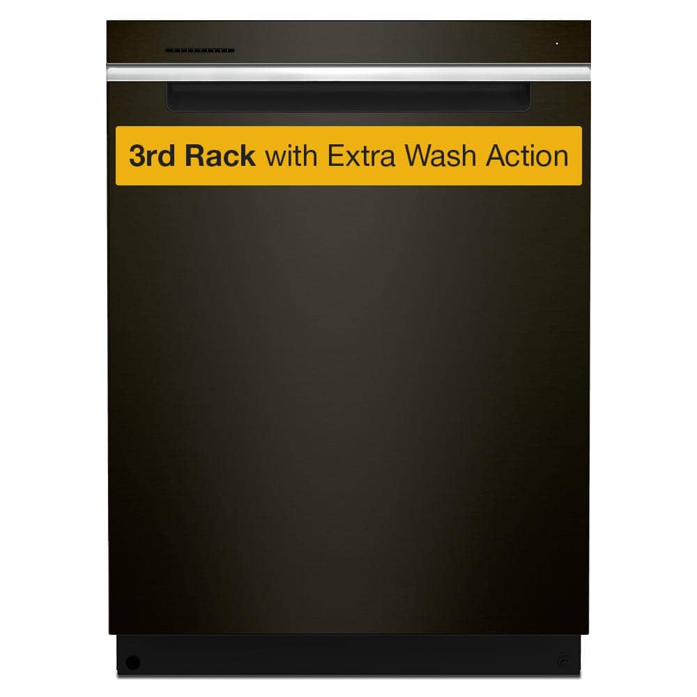 Whirlpool 24 in. Built-In Tall Tub Dishwasher in Fingerprint Resistant Black Stainless with 3rd Rack