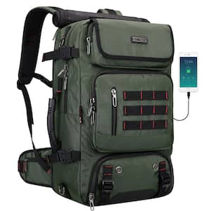 20.5 in. Army Green Carry on Travel Backpack, Convertible Nylon Duffle Bag, Luggage Backpack for Men