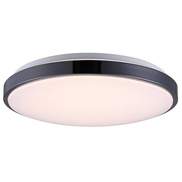 Smrtlite By Nbg Home 15 In Black Nickel Integrated Led Trim Flush Mount With Selectable White Ds18978 The Depot - Flush Ceiling Light Black Trim
