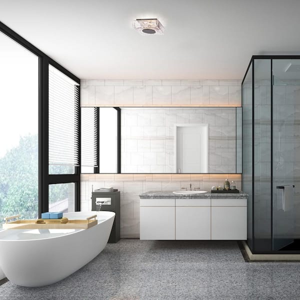 Cuboid 10 in. 1-Light Black Indoor/Outdoor Integrated LED Flush Mount Ceiling Light