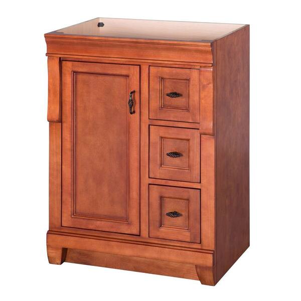 Home Decorators Collection Naples 24 In W Bath Vanity Cabinet Only In Warm Cinnamon With Right Hand Drawers Naca2418d The Home Depot