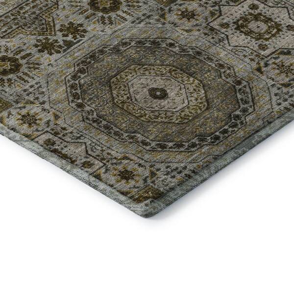Mayfield Premium Machine Washable Abstract AMF1923 Taupe 3 ft. x 5 ft. Area Rug