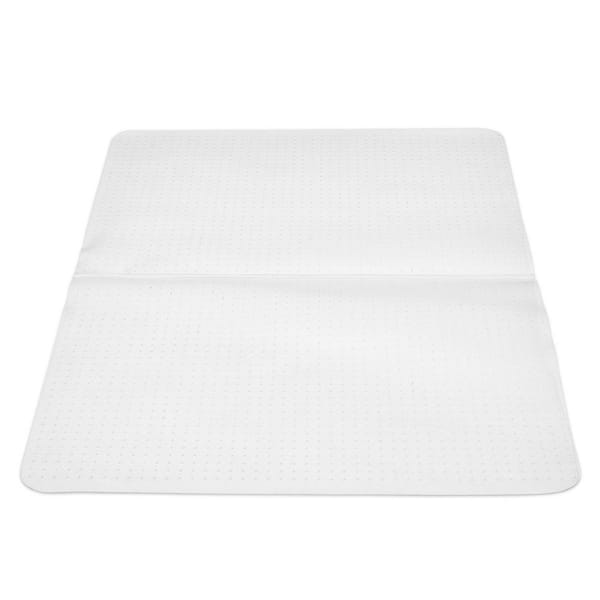 36 in. x 48 in. Clear Double-Fold Indoor Studded PVC Frosted Rectangular Floor Mat Chair Mat