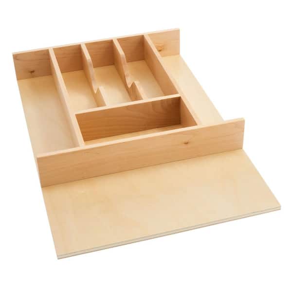 Rev-A-Shelf 2.64 in. H x 14.61 in. W x 21.97 in. D Wood 7 Cutlery Compartment Tray Cabinet Insert Tall