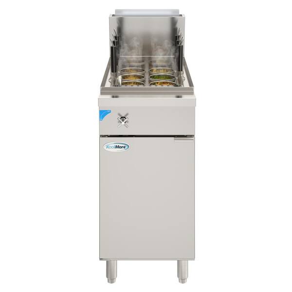 Koolmore Commercial 11 Gal. Natural Gas Pasta Cooker with 6-Baskets and 70,000 BTU in Stainless Steel, ETL Sanitation Listed