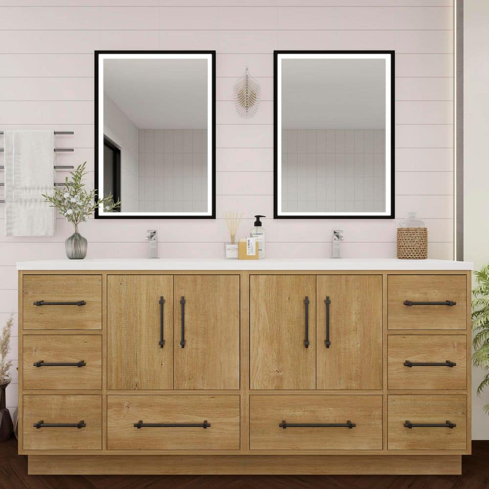 BV Better Vanity Victoria 71 in. W x 20 in. D x 35 in. H Double Sink ...