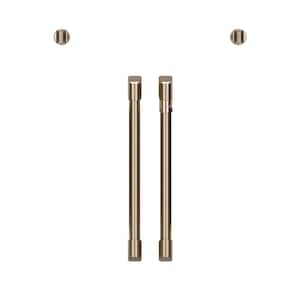 French Door Single Wall Oven Handle and Knob Kit in Brushed Bronze