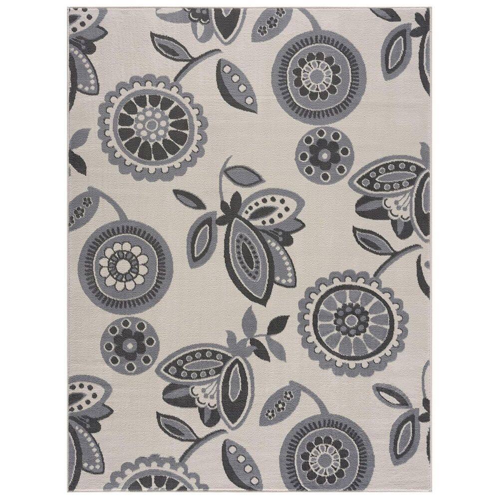 Gray 5 ft. x 7 ft. Geometric Indoor Polypropylene Area Rug