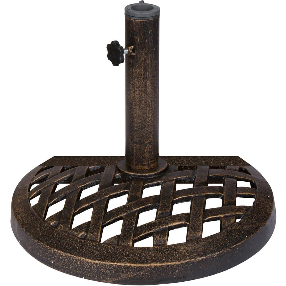 Bronze Cast Iron Half Umbrella Base with Lattice Design