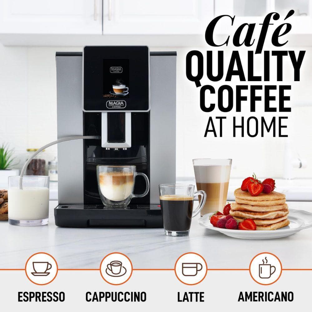 Magia AMPRO Automatic Espresso Machine with Grinder and Milk Frothier - 2-Cup Black - Thumbnail 5