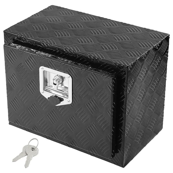 Underbody Truck Box, 18x12x14 in. Pickup Storage Box, Heavy Duty Aluminum Diamond Plate Tool Box with Lock and Keys