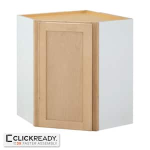 24 in W x 12 in. D x 30 in. H Ready to Assemble Corner Diagonal Kitchen Cabinet in Unfinished with CLICKREADY Technology