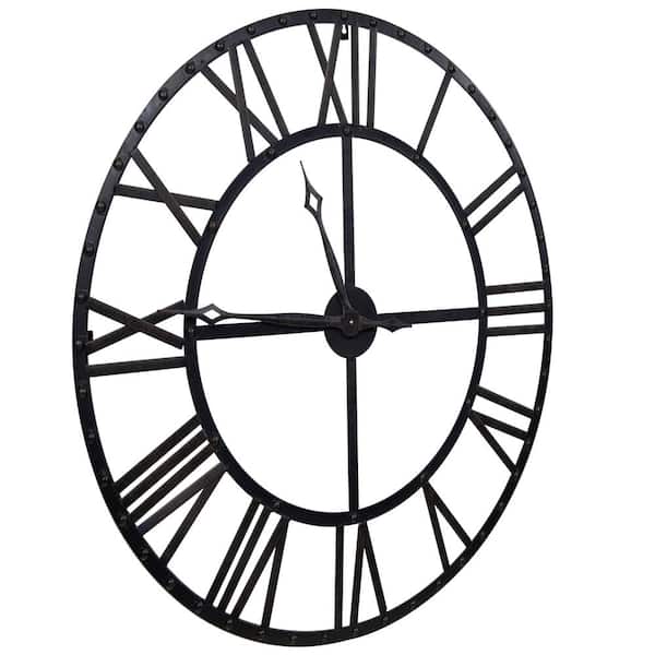 Pinnacle Oversized Black And Bronze Metal Wall Clock 18fp1440e - Gallery Solutions Oversized Black And Bronze Metal Wall Clock