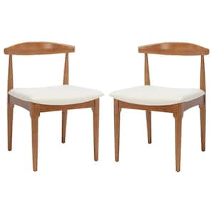 Lionel Walnut/White 17 in. Wood Dining Chair (Set of 2)