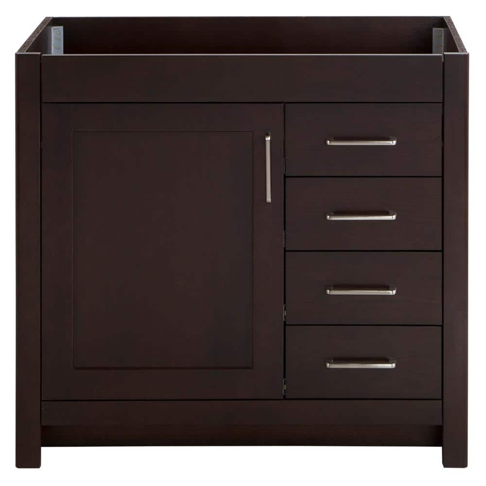 Home Decorators Collection Westcourt 36 in. W x 21 in. D x 34 in. H Bath Vanity Cabinet Only in Chocolate