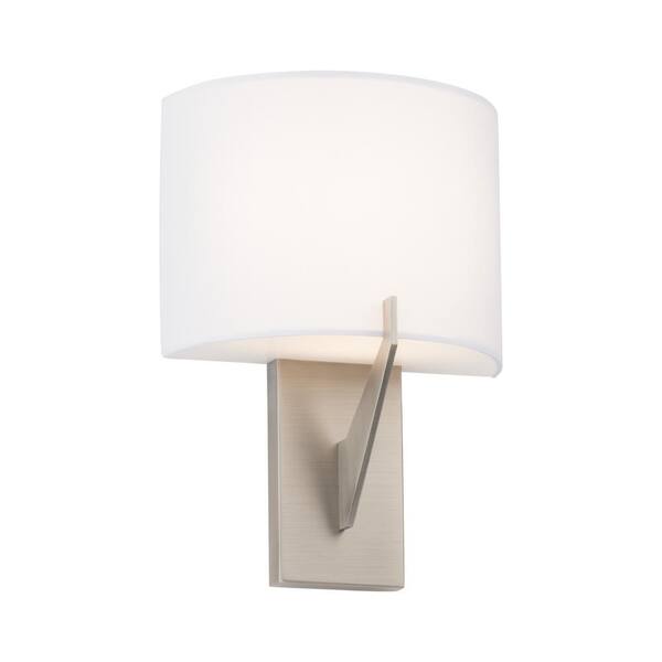 Fitzgerald 8 in. 1-Light Brushed Nickel LED Wall Sconce with Selectable CCT