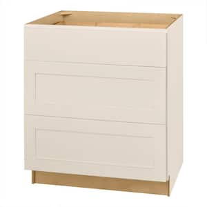 Avondale 30 in. W x 24 in. D x 34.5 in. H Ready to Assemble Plywood Shaker Drawer Base Kitchen Cabinet in Antique White