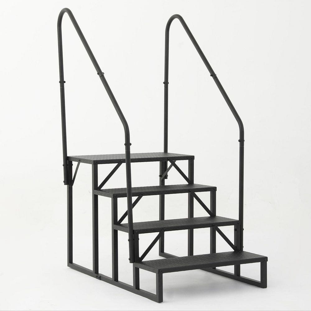 2.1 ft. Reach Outdoor Heavy Duty 4 Step Hot Tub Ladder with 2 Handrail for Travel Trailers, Motor Home, Spa, and Porch price history on PriceWatchPro