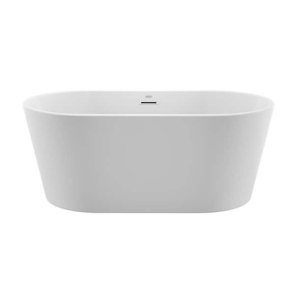 CELESTE 59 in. x 32 in. Air Bathtub with Center Drain in White
