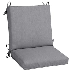20 in. x 19 in. Stone Gray Outdoor Mid Back Dining Chair Cushion (2-Pack)