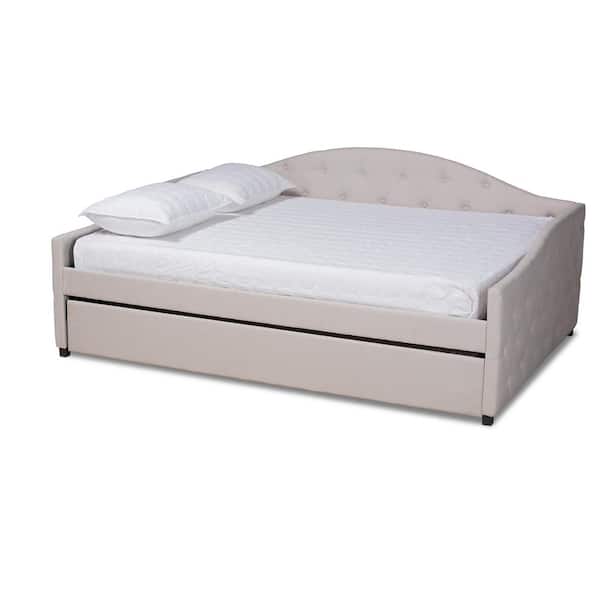 Baxton Studio Becker Beige Full Daybed with Trundle