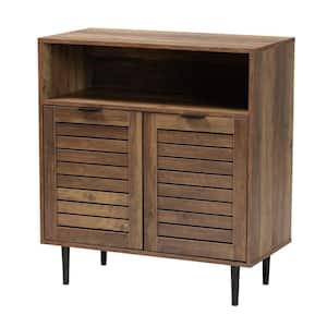 Baylah Natural Brown and Black Particle Board Top 31.5 in. Sideboard