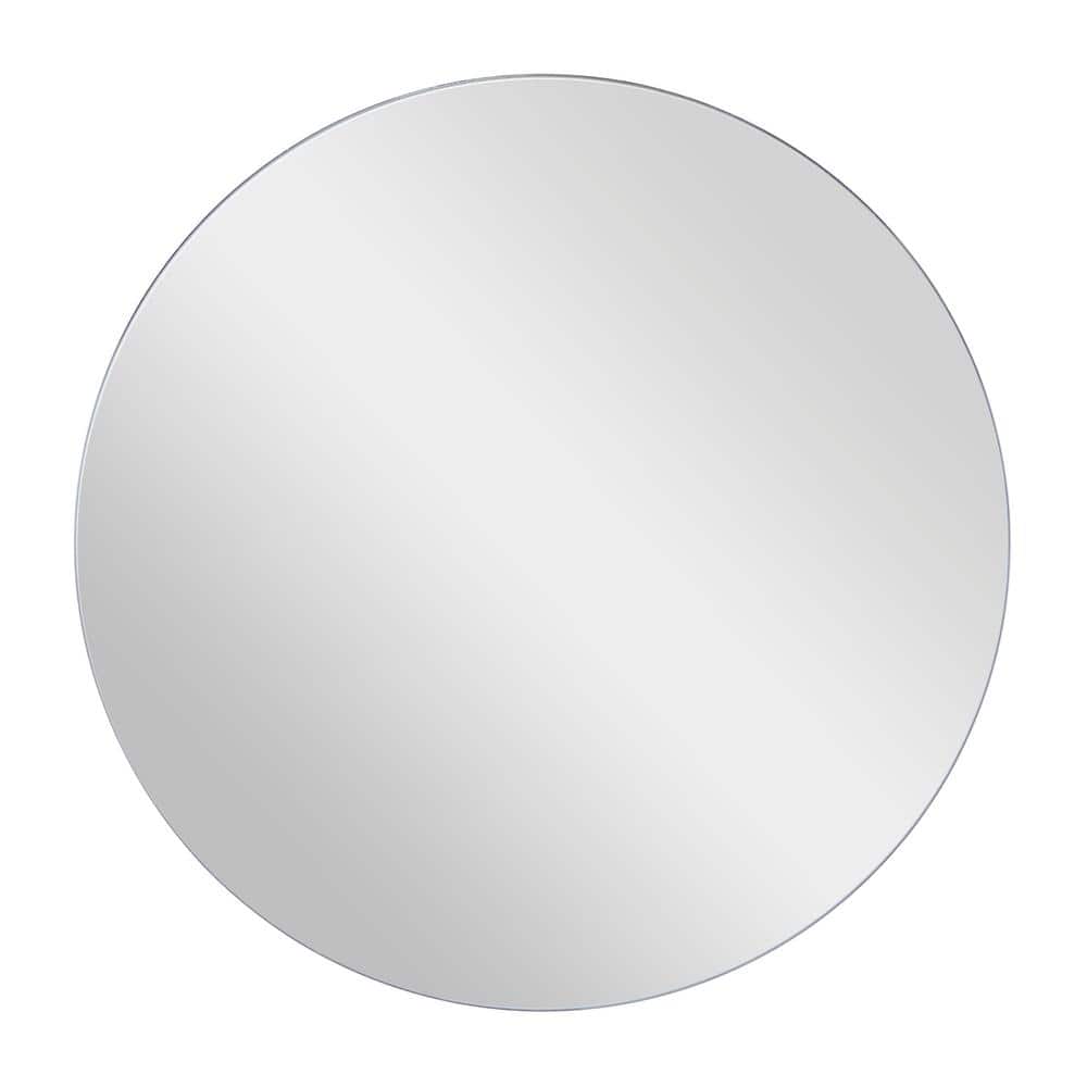 23.75'' Matte Gold Minimalist Round Frameless Wall Mirror