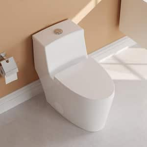 Prism 12 in. Rough In 1-Piece 1.1/1.6 GPF Dual Flush Elongated Toilet in White, Seat Included