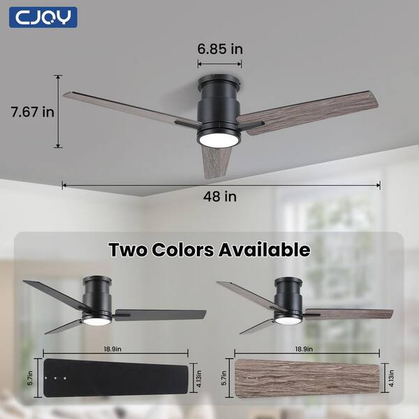 ZXXC 52 in. Indoor/Outdoor Black Downrod Mount Ceiling Fan with