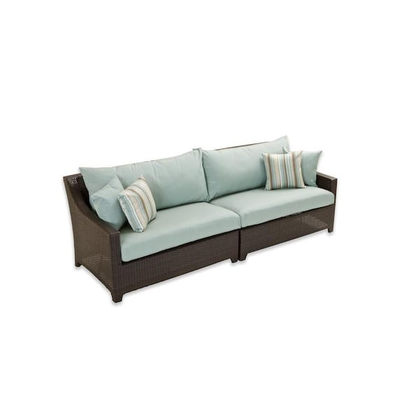 RST Brands Deco Patio Sofa with Bliss Blue Cushions